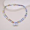 Joyería Transfronteriza Estilo Europeo y Americano Perla con Forma Especial Letra Cadena Clavícula Combinación Multicapa Apilada Color Collar de Cuentas de Arroz Pequeñas para Mujer