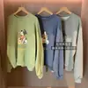 Sudadera de algodón tipo rizo, estilo coreano, reductora de edad, alta calidad, con estampado de cachorro pintado a mano, cuello redondo, estilo corto, nueva colección de otoño para mujer G0908W