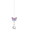 Borboleta colorida libélula vida árvore lua gato pingente de cristal enfeites coloridos DIY pingente decorativo de jardinagem ao ar livre