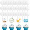 Branco acrílico bolo cartão DIY sobremesa mesa cupcake logotipo aniversário aniversário bolo de casamento decoração ornamentos