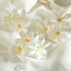 Nueva simulación de rocío tres ramas cabeza de flor de lirio DIY pared de flores para boda arreglo floral material de flor decorativa venta caliente de comercio exterior