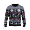 Impresión Digital 3D Transfronterizo Unisex Sudadera Calavera de Santa Navideña Cuello Redondo