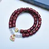 Zambia Palo de Rosa de Hoja Pequeña Cuentas de Barril Estilo Arcoíris Doble Círculo Joyería de Cuentas de Oración para Hombres y Mujeres Fabricante Pulsera al por Mayor