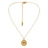 Collar corto de acero inoxidable dorado simple de personalidad de lujo ligero europeo y americano, moneda retro hueca de estrella que combina con todo, cadena para clavícula