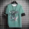 Camiseta de manga corta de seda de hielo para hombre, nueva moda para adolescentes, camiseta de media manga, ropa informal holgada que combina con todo, de secado rápido 1/2