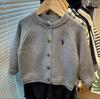 Cardigã Suéter Masculino Estilo Outono e Inverno Tricô para Bebê Top de Gola Redonda Infantil Suéter Casaco Tendência para Bebê