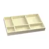 Bandeja de Terciopelo Beige para Joyas, Anillos, Pulseras, Collares y Pulseras de Hilo con Compartimentos de Almacenamiento en Colores Cálidos