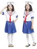 Disfraz de Cosplay para Niños para Actuación en Escenario Disfraz Lindo de Marinero Azul Pequeño para Niñas