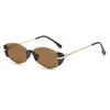 2026 Nuevas Gafas Pequeñas Marrones de Marco Estrecho Estilo Retro Moderno Old Money para Mujer, Gafas de Sol Cat Eye Adelgazantes de Alta Gama