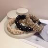 Diadema de celebridad de Internet para el cabello, combina con todo, para salir, estilo coreano, dulce, elegante, con cuentas, de seda brillante, plisada, con estampado, estilo francés