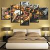 Pintura en Spray Creativa de Cinco Eslabones Moderna Simple para Pan Miel Comida Pared de Fondo de Sofá Pintura Decorativa Pintura Colgante Pintura al Óleo
