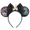 Novos acessórios de cabelo da Amazon Faixa de cabelo do Mickey Faixa de cabelo com show de fogos de artifício do Castelo Acessórios de cabelo para parque de diversões infantil Venda quente transfronteiriça