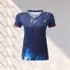 26Yy Nova Roupa de Badminton Manga Curta Secagem Rápida Respirável Roupa Esportiva de Treinamento para Homens e Mulheres com Texto Impresso, Roupa de Competição Absorvente de Suor