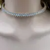 Conjunto de Pulseira Gargantilha de Luxo Europeia e Americana com Zircônia e Diamante Completo Gargantilha em Forma de Marquise Moda Simples Exagerada Corrente de Gargantilha