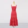 Vestido Longo Estilo Férias para Comércio Exterior Transfronteiriço 2026 Nova Moda com Renda Bordada Decote Tomara que Caia Design Cauda de Peixe para Mulheres Tendência