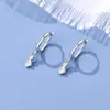 Brincos Quadrados de Diamante em Formato de Losango de Prata Esterlina S925 para Mulheres, Design de Nicho, Brincos de Luxo, Brincos de Argola, Brincos, Joias de Orelha Personalizadas