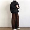 Abrigo de pana de invierno 2024 con cuello alto y acolchado de algodón para hombre, color sólido, combinable con todo, casual, de moda, de marca, retro japonés, grueso, acolchado de algodón