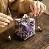 Nova bolsa de viagem para chaleira estilo chinês, bolsa de copo com padrão de nuvens trançada, bolsa de armazenamento de brocado feita à mão, acessórios para conjunto de chá estilo chinês retrô