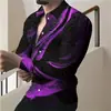 Camisa de manga larga para hombre con un diseño vintage de alta gama y estampado paisley, en un estilo 'old money', disponible en tallas grandes en Amazon en Europa y América