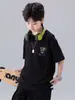 Camiseta de Verão Manga Curta para Meninos 2026 Novo Estilo Camiseta de Verão Manga Meia Manga para Crianças Maiores Top com Sensação de Gelo para Meninos Camiseta Tendência Atacado