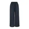 Calça Casual de Cintura Elástica com Cordão de Ajuste Perna Reta Moda Verão 2026 Versátil Solta Emagrecedora Casual