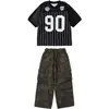 Ropa Moderna Infantil de Street Dance Conjunto de Hip-Hop para Actuación Pantalones de Chándal de Secado Rápido Conjunto Infantil para Niños y Niñas de Street Dance