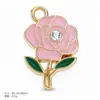 Múltiplos estilos de esmalte rosa pingente DIY acessórios para joias feitas à mão liga pequenos pingentes brincos acessórios de orelha pingentes de colar materiais