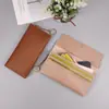 Nuevo Billetera Larga para Mujer Fina de Color Sólido Versátil Broche Múltiples Ranuras para Tarjetas Clip para Monedas de Mano Portatarjetas Bancarias