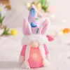 Tejido de Punto de Pascua Transfronterizo Lana Lindo con Cara Luminosa Muñeco Sin Rostro Adornos Colgantes Conejo de Resurrección Colgante
