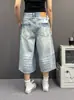 Pantalones vaqueros cropped de pierna ancha holgados de cintura alta para mujer, estilo callejero de moda de verano, pantalones versátiles rectos adelgazantes de longitud media, marca de moda