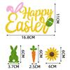 Decoración de pastel de Pascua transfronteriza, tarjeta creativa de zanahoria y conejo de colores, suministros para pastel de Pascua con tarjeta grande