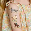 Nuevas pegatinas de tatuaje de caballo para niños transfronterizas, lindas pegatinas de tatuaje temporal realista de animal de dibujos animados pony para el brazo