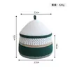 Cesta de Armazenamento de Cogumelo Tecida Colorblock de Corda de Algodão com Tampa à Prova de Poeira Cesta de Armazenamento de Lanches para Desktop Organizador de Utilidades Cesta de Armazenamento