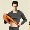 Conjunto de roupa íntima térmica masculina, espessado e forrado com fleece, tamanho grande, blusas e calças térmicas, camiseta de camada base, calças térmicas de algodão de inverno