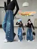 Jeans para Niños 2026 Nuevo Estilo Coreano Primavera y Otoño Pantalones Rectos Elegantes de Pierna Ancha para Niñas, Pantalones Sueltos de Otoño para Niños Mayores