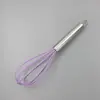 Batedor de Ovos Manual de Aço Inoxidável com Cabo de Silicone, Portátil, Doméstico, para Bolo, Creme, Batedeira, Ferramenta de Confeitaria