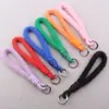 Llavero de cordón de teléfono de peluche colorido en colores macarrón, accesorio de colgante de muñeca para llaves de bolsa