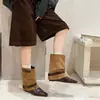 Botas de Moda Fivela Retrô Couro Macio Botas de Calça Femininas 2026 Nova Bico Fino Botas Elegantes Tendência