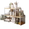 Estante de Mesa em Madeira Maciça Pequena Simples para Quarto Sala de Estar Ferro Forjado Rack de Armazenamento Prateleira de Mesa Rack de Armazenamento de Mesa Personalizado