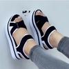 Sandalias de plataforma gruesa de talla grande para comercio exterior transfronterizo, sandalias casuales de exterior para mujer, verano 2024, nuevas, sandalias planas cómodas para mujer