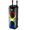 Caixa de Som Karaokê de Alta Potência Dupla de 10 Polegadas 60W Bluetooth Sem Fio Artefato de Canto Microfone Microfone Integrado Graves
