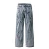Jeans de Diseño de Estructura para Correr Street Snake de Marca Trendy Unisex Sueltos Casuales Combinables Adelgazantes de Pierna Recta