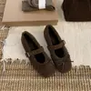 Zapatos Mary Jane con Interior Esponjoso y Plataforma para Mujer, Nuevo Estilo Otoño/Invierno 2026 Zapatos Planos Cálidos con Lazo Zapatos Peludos
