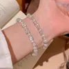 Pulsera Exquisita de Zirconia Perla Ultra Brillante Gypsophila para Mujer, Pulsera de Diseño Versátil Nicho de Ins, Accesorio de Mano Simple y Elegante