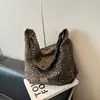 Bolso de Hombro tipo Bandolera para Mujer Estilo Perezoso con Estampado de Leopardo Retro Americano 2025 Gran Capacidad para Compras y Viajes