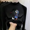 Top térmico de cuello medio forrado de forro polar para niñas, otoño e invierno, capa interior cálida, forrado de forro polar, camiseta de manga larga para niños mayores, moderno