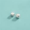 Cuentas espaciadoras de plata pura 3D de plata dura, cuentas sueltas cuadradas, cuentas de cubo, cuerda trenzada, pulsera de cristal, accesorios de cuentas.