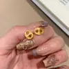 Aretes de Nariz de Cerdo Pequeños Exquisitos Cepillados, Moda Versátil Mismo Estilo que Little Red Book, Lujo Accesible, Aretes Retro de Gama Alta para Mujer