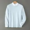 Baicai Rong 2026 Otoño/Invierno Nuevo de Primera Línea Listo para Usar 100% Lana Hombres Holgado Cuello Redondo Casual Prendas de Punto Base