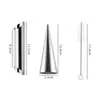 Plateado Danés cónico tubo gadget para hornear acero inoxidable hueco cuerno bolsa molde cuerno crujiente Danés crujiente dios